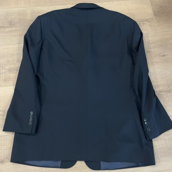 Pronto Uomo 46S Dark Jacket 100% Worsted Wool Blazer‎ Sport Coat Italy 3 Button - Picture 13 of 16